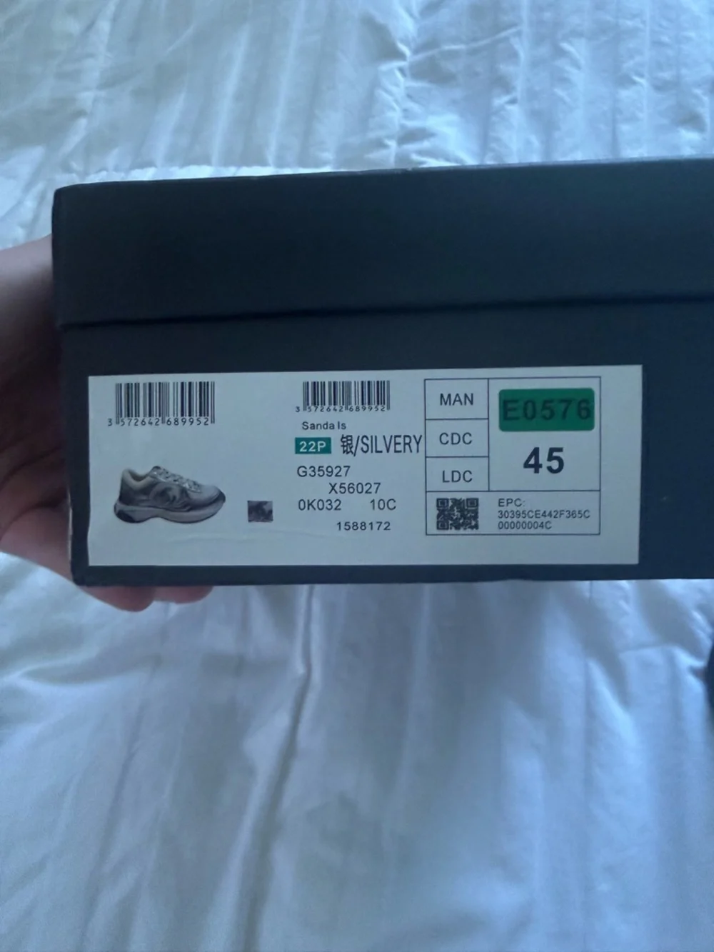 CHANEL Silver & White Mesh Runner Sneakers - Picture 5 of 5